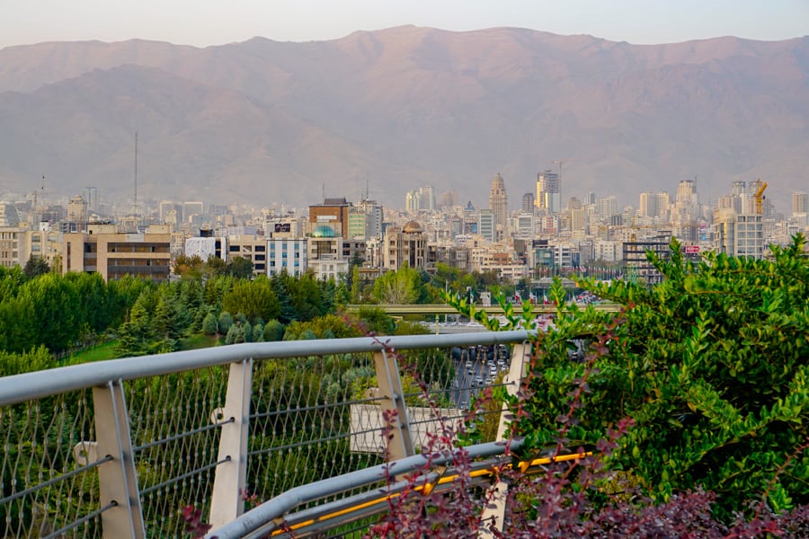 What To Do In Iran: Mountain Views Over Tehran From Tabiat Bridge