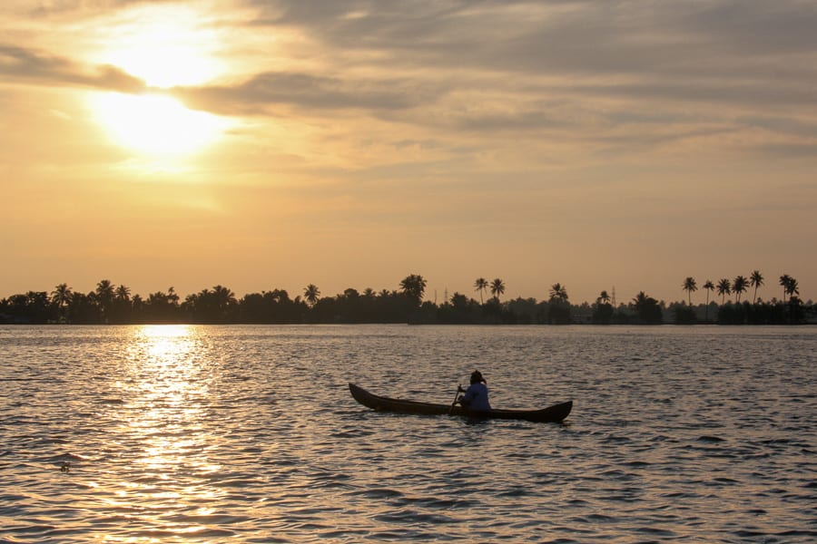 Visit Kerala for Spectacular Backwater Sunsets