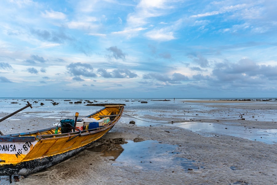 Places to visit in Andaman: Vijay Nagar Beach with the tide out.