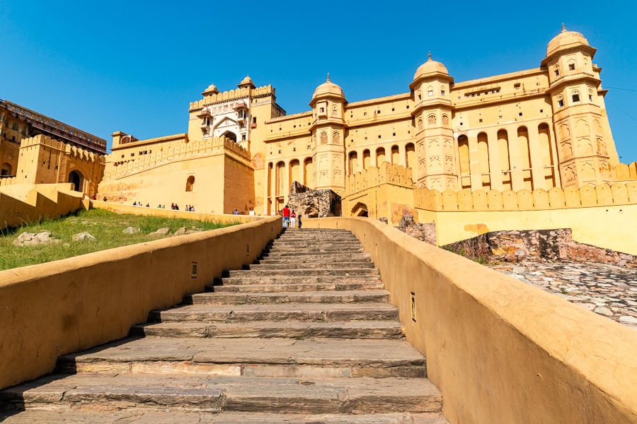 The walkway up to the incredible Amber Fort is an imposing site and a highlight of our northwest India itinerary.