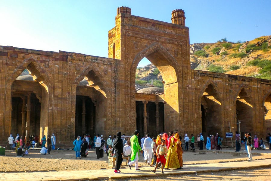 12th-century Adhai-din-ka-jhonpra mosque is bathed in light – a must stop if you are travelling Rajasthan by road.