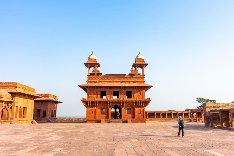 The red stone Mughal complex of Fatehpur Sikri was empty when we visited on our itinerary for India’s north-west.