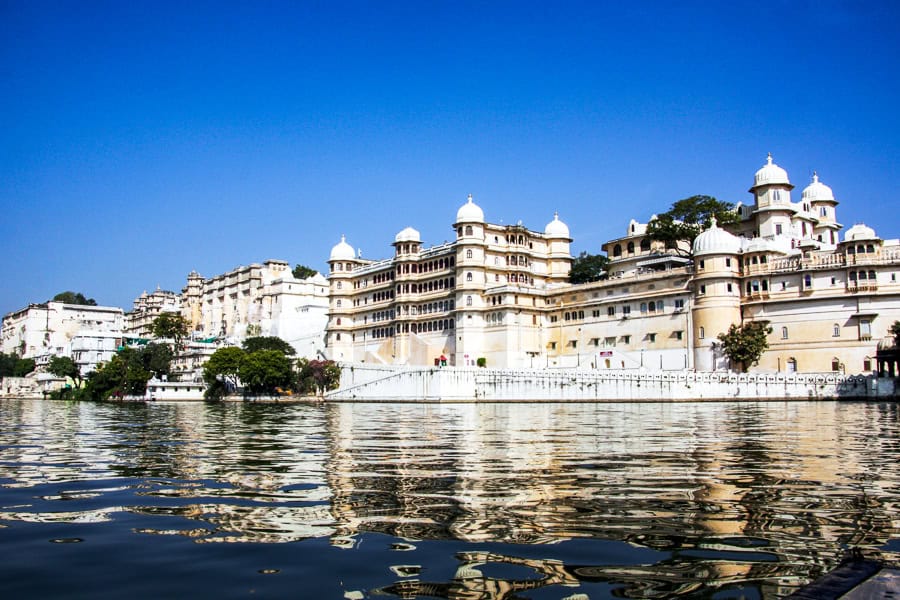 View of the City Palace from across Lake Pichola in Udaipur, a city we fell in love with during our northwest India itinerary