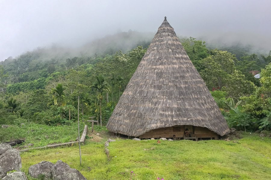 A traditional conical house in Todo Village – one if the cool things we saw during our Flores travels.