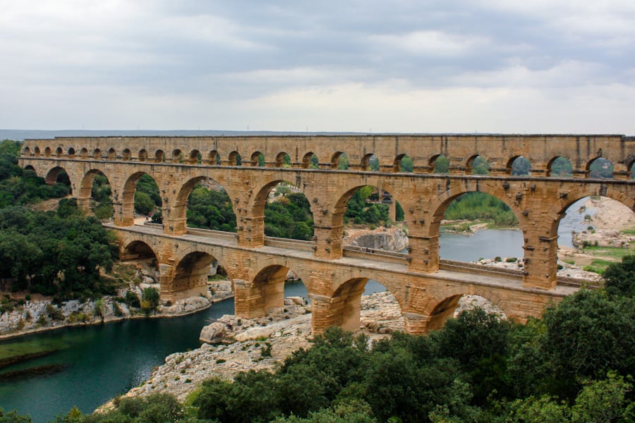 Provence road trip in Europe: Ancient Pont du Gard.