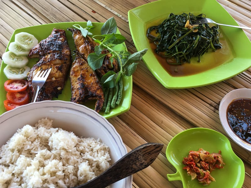 The best seafood barbecue on our Flores travels.