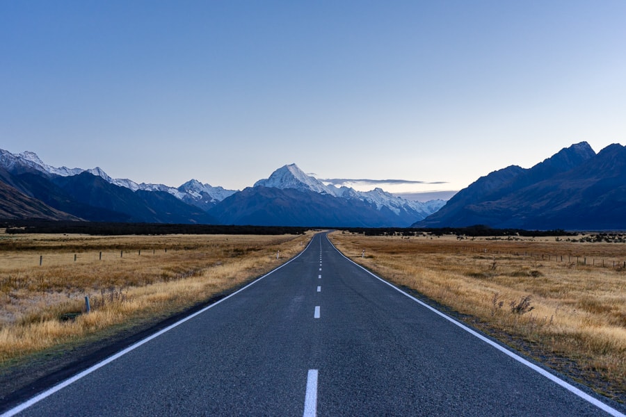Road to Mount Cook in New Zealand is one of the best drives in the world.