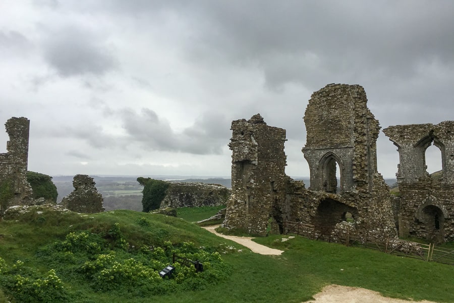 UK road trip planner: The melancholy ruins of Corfe Castle.