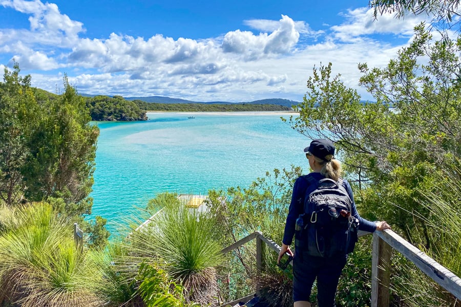 Looking out at the aqua waters of Walpole and Nornalup Inlets Marine Park, a top stop on a south west Australian road trip.