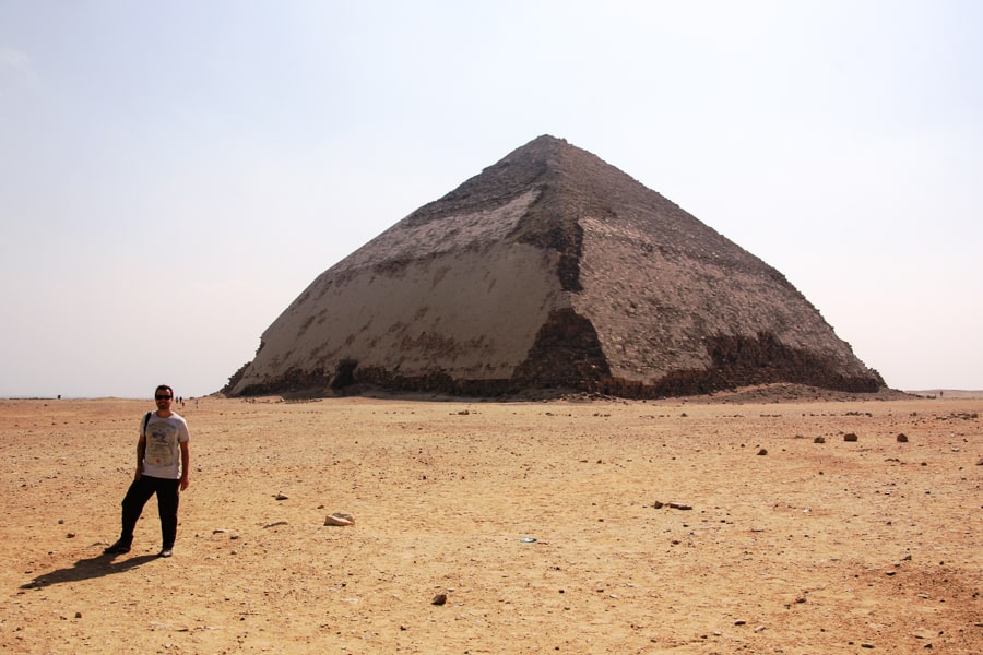 John stands in front of the Bent Pyramid of Dahshur, one of our southern Cairo highlights.