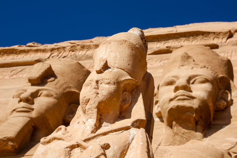 Close up of three colossal statues at Abu Simbel during our 2 weeks in Egypt. 