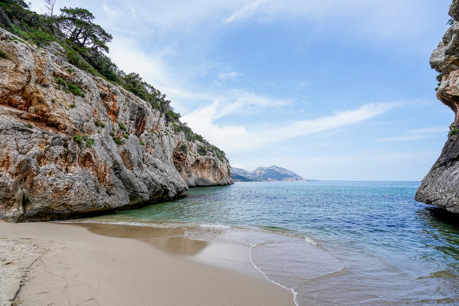 A perfectly secluded, limestone-fringed beach with views along the Gulf of Orosei on the hike to Cala Luna.