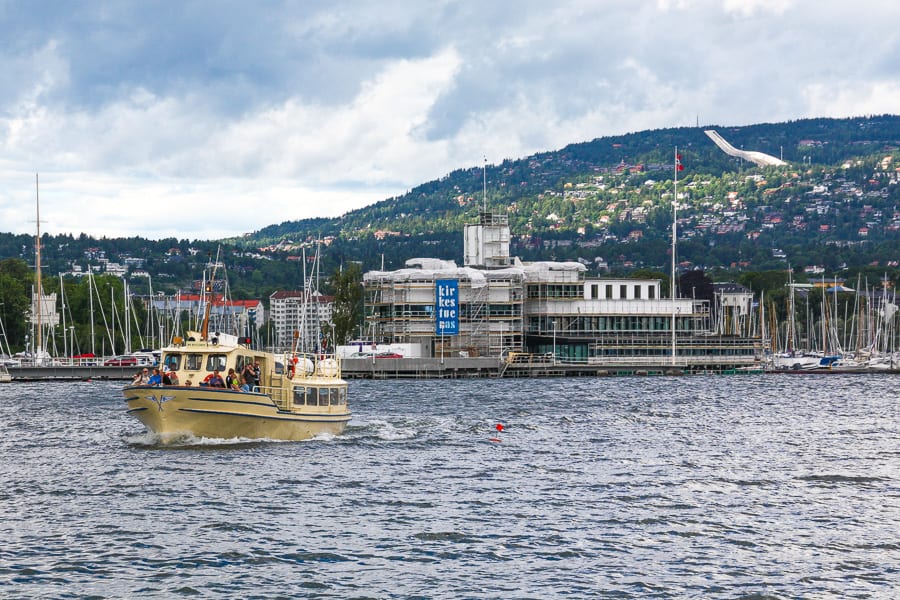 A Båtservice commuter ferry zips across the harbour during our two days in Oslo.