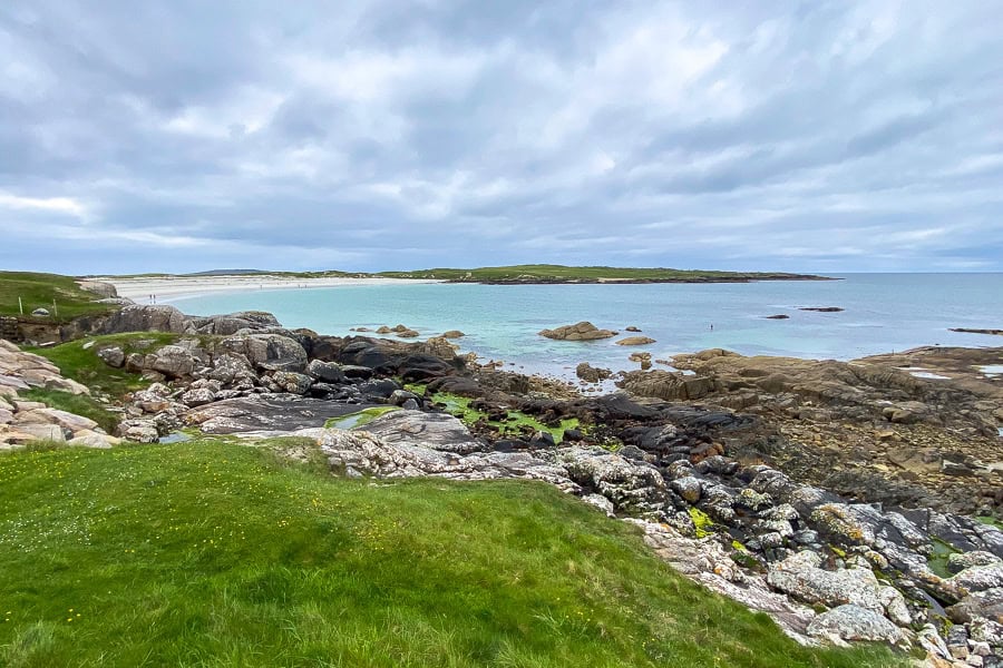 View of the white sand beach at Dog’s Bay, lapped by the turquoise waters of the Atlantic – one of our Ireland highlights.