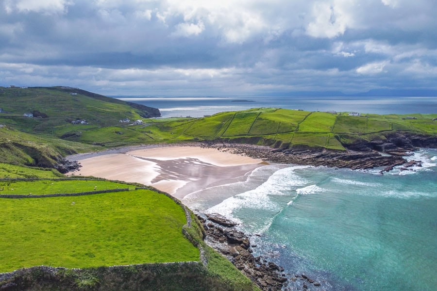 Views over Trá na nGlór Beach and Muckross Head