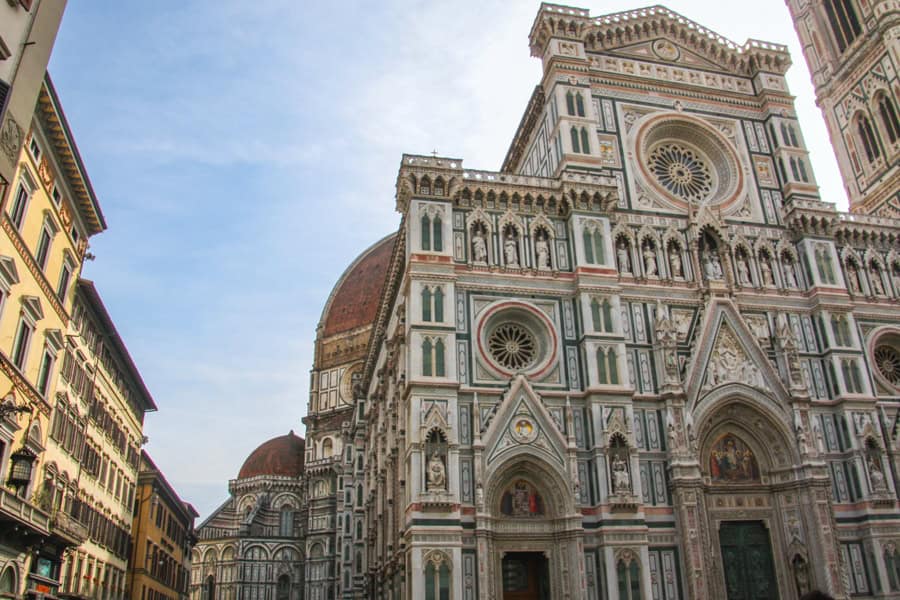 The large, ornate building of the Duomo, one of the top things to see in Florence.