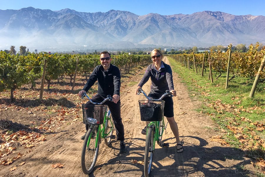 Riding through the vines with the Andes in the background was, for us, the perfect introduction to wine tours in Santiago.