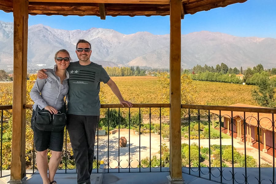 Views over the vineyard at Viña Aquitania, one of the wineries near Santiago in the Maipo Valley.