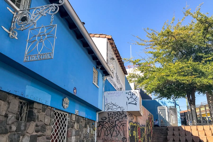 The striking blue exterior of Pablo Neruda's charming house, La Chascona – one of the highlights of Santiago.