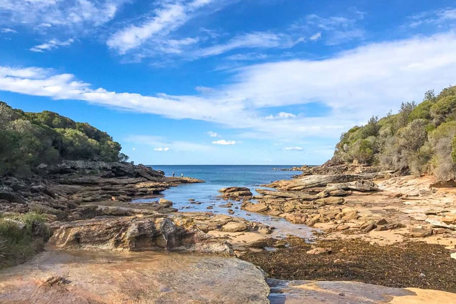 Views towards the ocean from Curracurrang Cove in Royal National Park – one of the best hiking trails in Sydney.