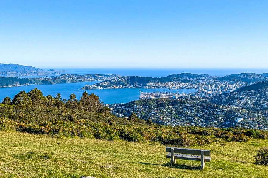 Spectacular coastal and city views from the Skyline Walkway, one of the most dramatic things to see in Wellington.