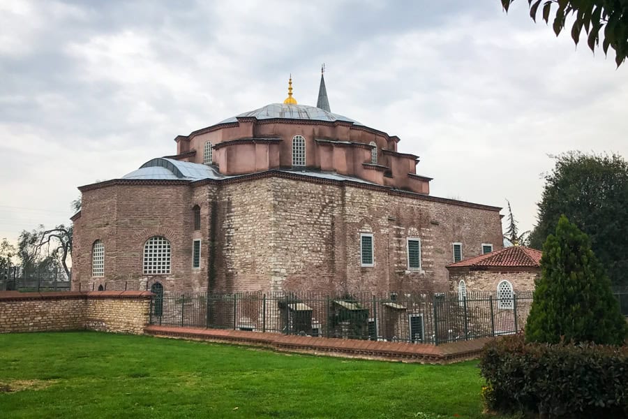The squat building of Little Hagia Sophia with its dome and spire is one the more offbeat places to see in Istanbul.