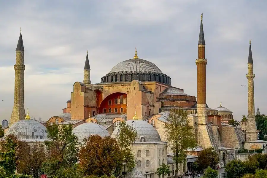 View of Hagia Sofia in late afternoon light - Sultanahmet is our go to place when thinking about where to stay in Istanbul.